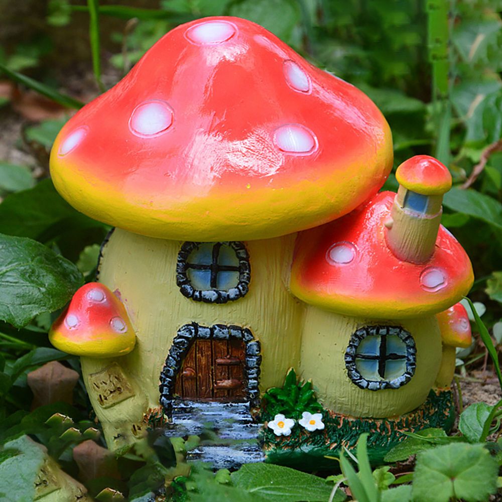 Home Decor Za - Miniature Mushroom House Resin Fairy Garden