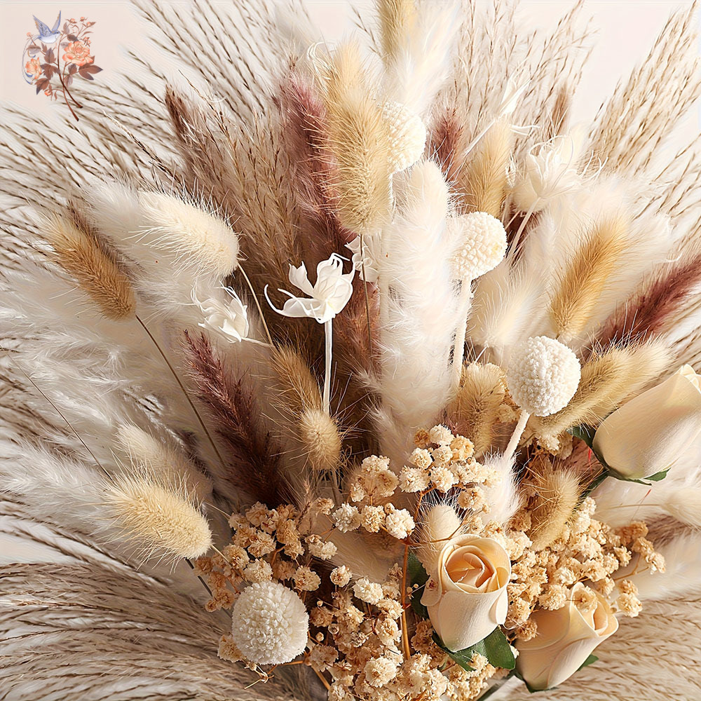 80Pcs Artificial Dried Flowers - Pampas Grass Decor 评论和价格