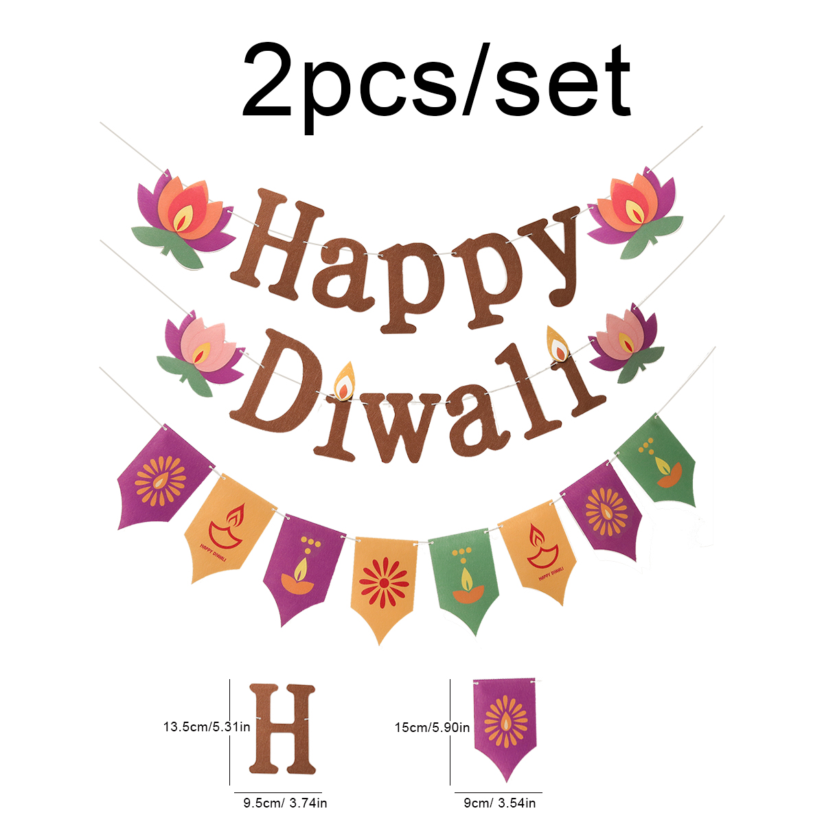 Happy Diwali Felt Letter Bunti - Home Decor Indonesia 评论和价格