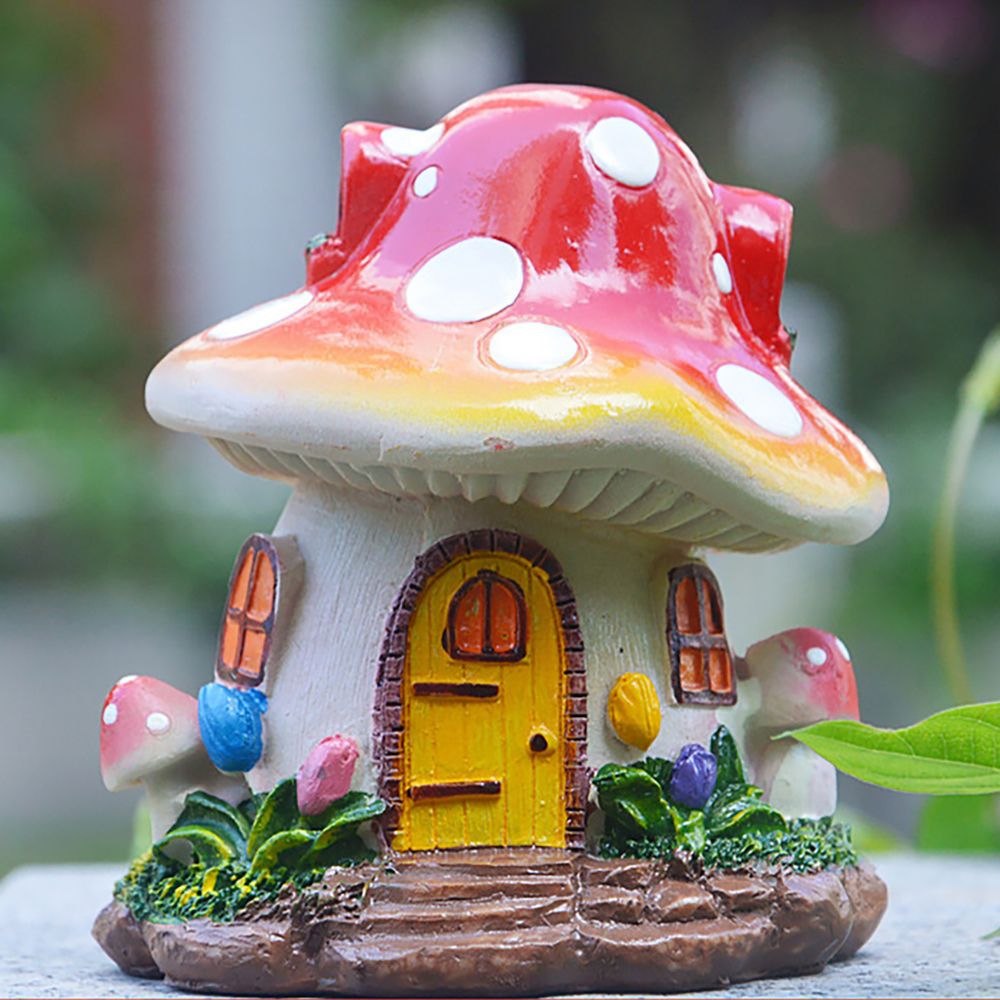 Miniature Mushroom House Resin - Home Decor Za 评论和价格