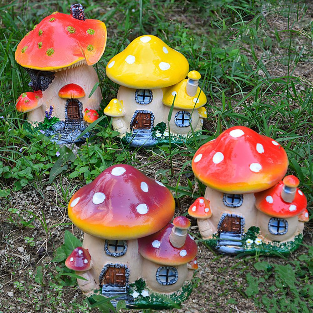 Miniature Mushroom House Resin - Home Decor Za 评论和价格