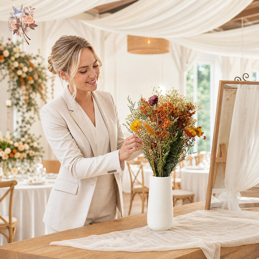 Autumn Dried Flowers Bouquet N - Pampas Grass Decor 评论和价格