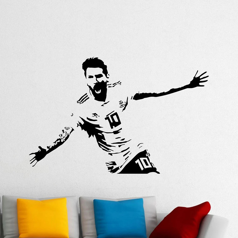 Messi Wall Decal Vinyl Sticker - Home Decor Indonesia 评论和价格